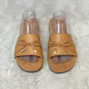 Vionic Bella Slide Sandals With Bow Camel Women’s 10